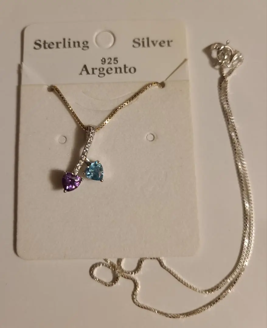 Sterling Silver Two Hearts Necklace