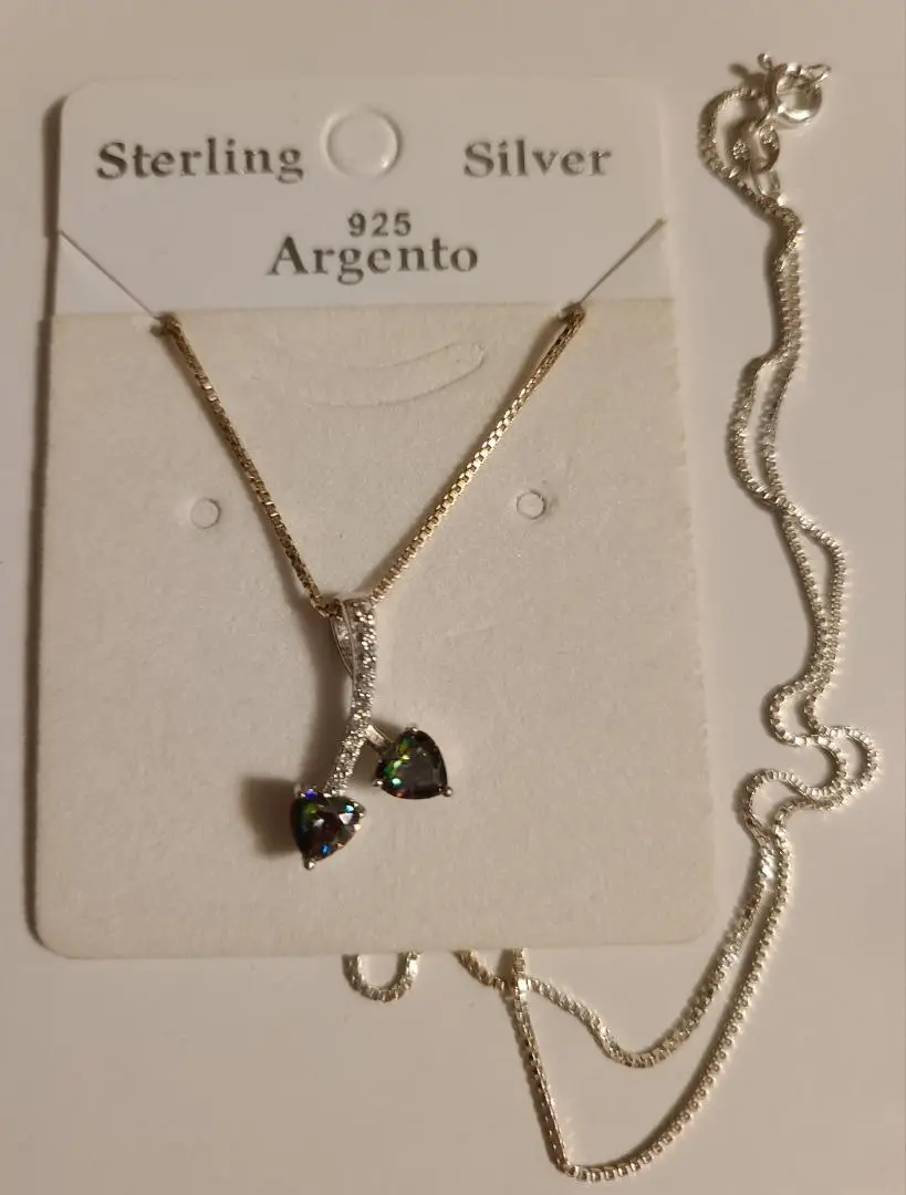 Dual Heart Amethyst CZ Necklace