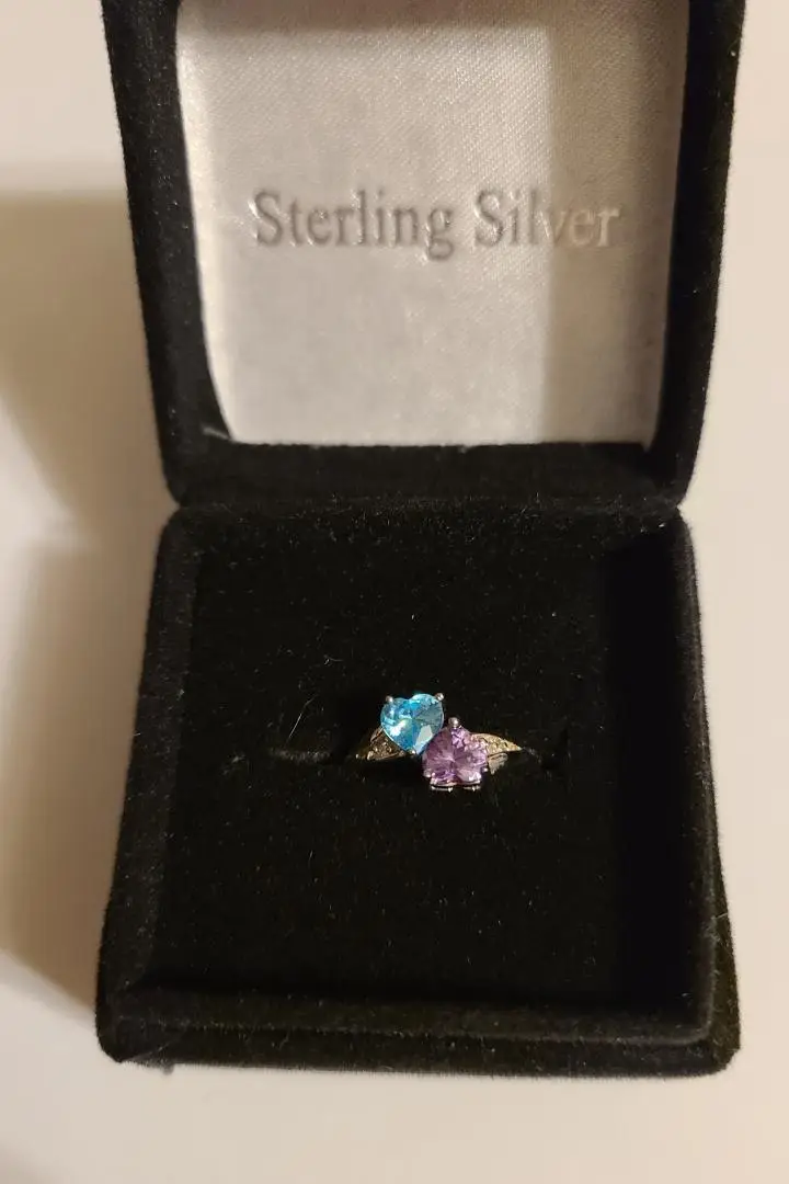 Two Heart CZ SS Ring Size 5