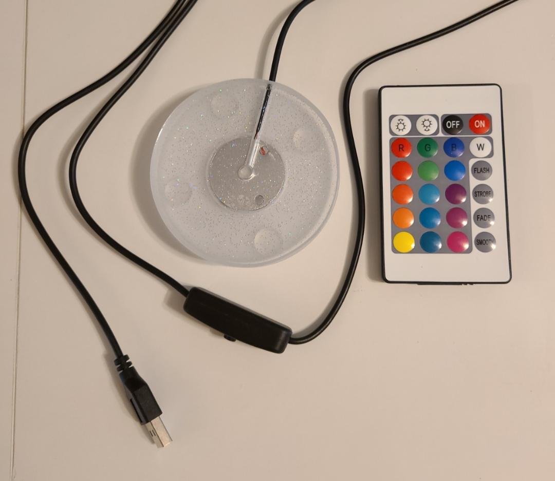 Crystal Lighted Base With Remote