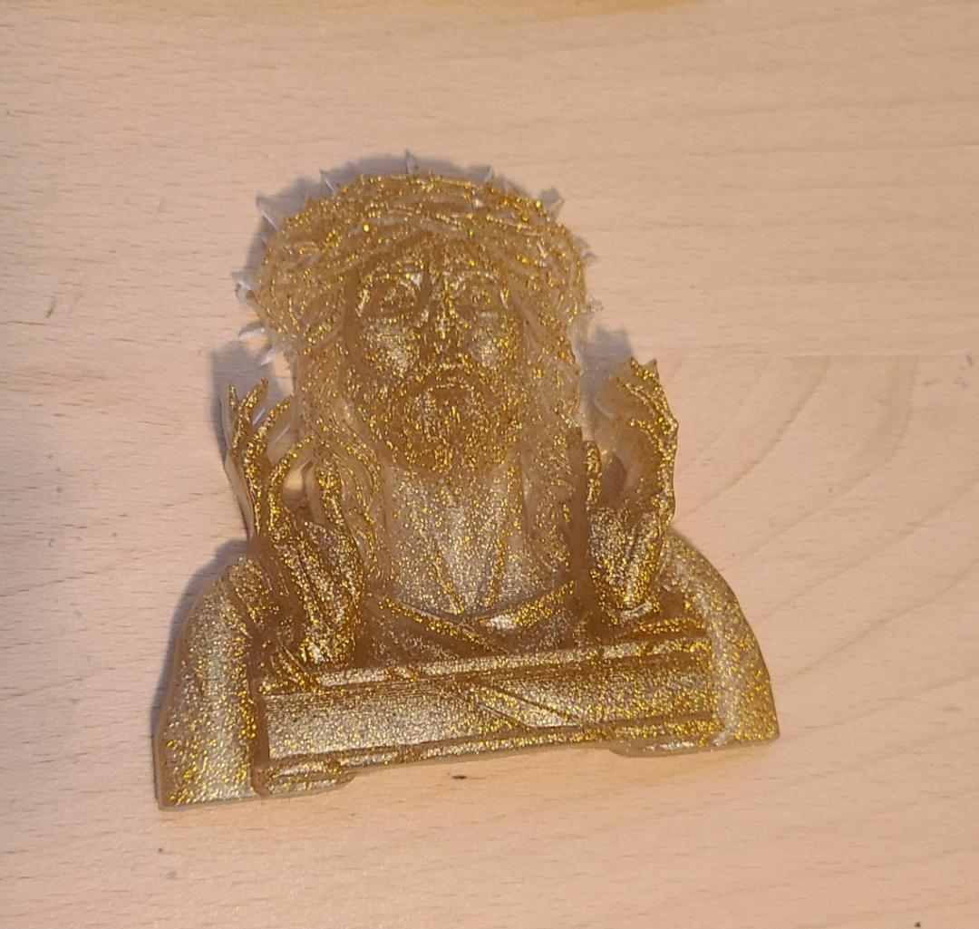 Gold Jesus Plaque with Stand - Image 7