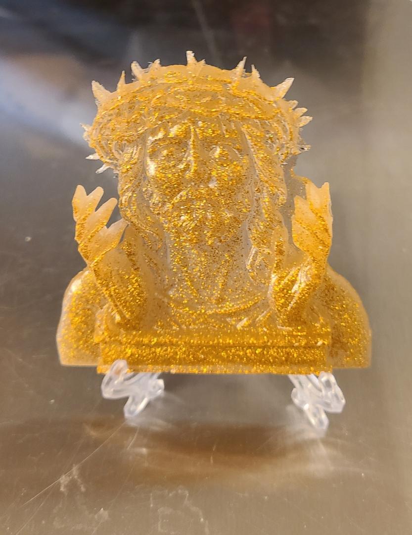 Gold Jesus Plaque with Stand