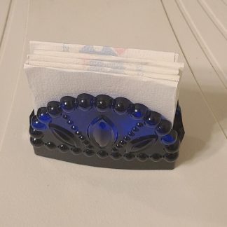 Blue-Black Crystal Napkin Holder