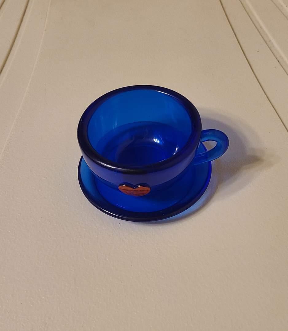 Blue Crystal Teacup Planter - Image 2