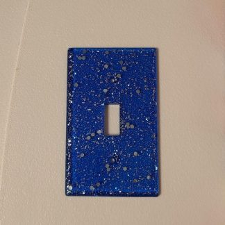 Blue Sequin Single Lightswitch Faceplate