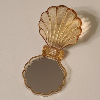 Caramel Seashell Compact Mirror