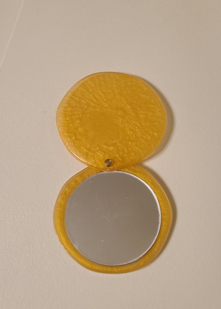 Gold Crystal Compact Mirror