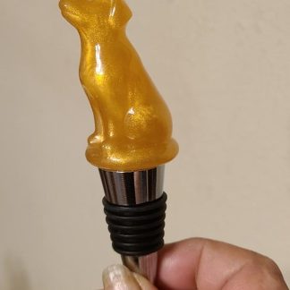 Gold Crystal Dog Bottle Stopper