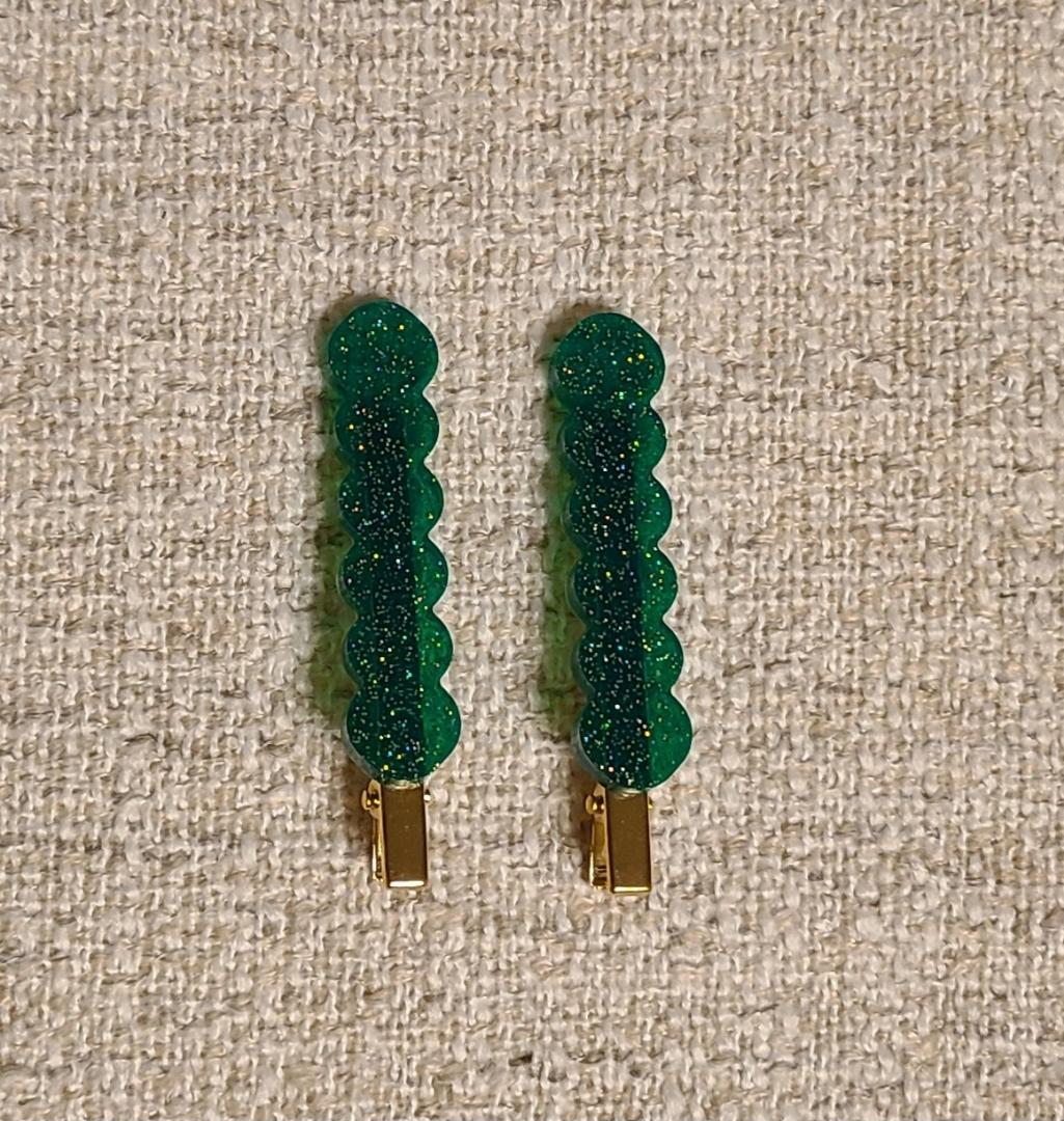 Set of Two Caterpillar Hair Clips