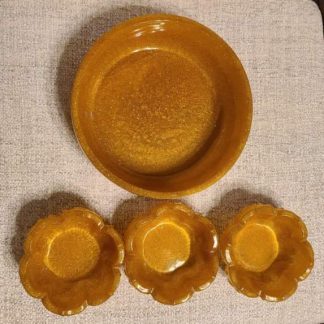 Large Gold Bowl and Three Small Bowls