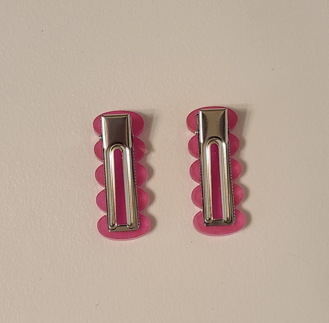 Magenta Large Caterpillar Hair Clips - Image 2