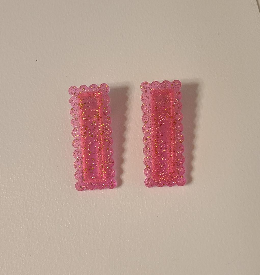 Magenta Large Rectangle Hair Clips