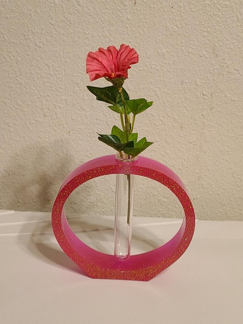 Magenta Tube Flower Vase