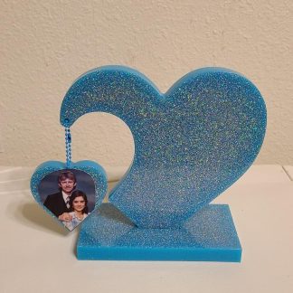 Large Turquoise Heart with Stand