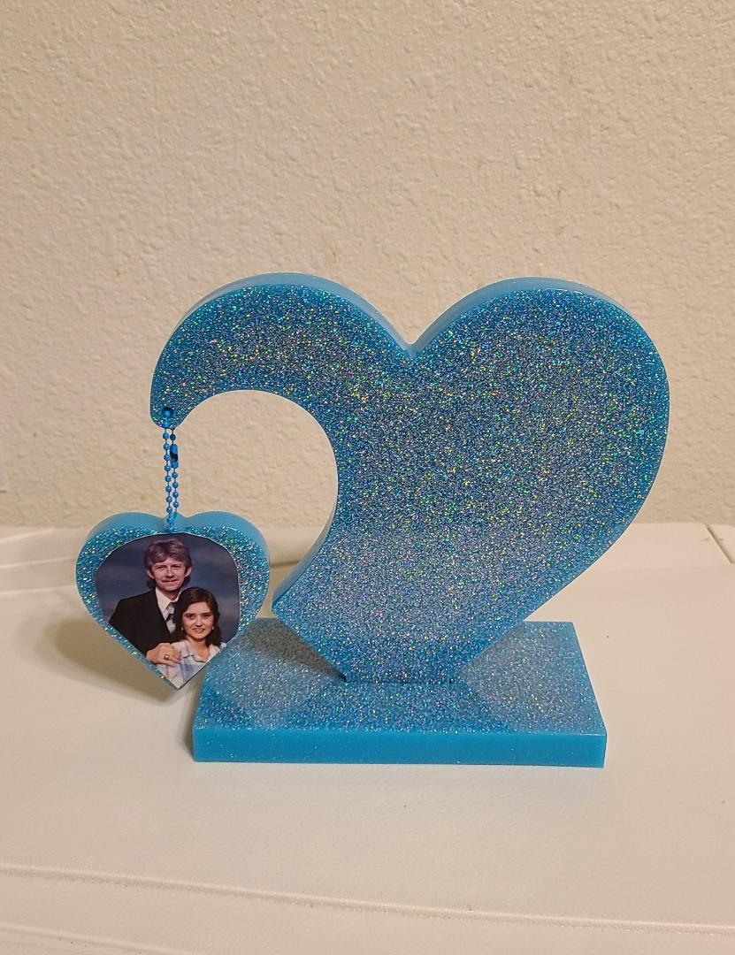 Large Turquoise Heart with Stand