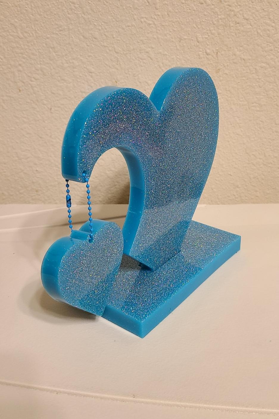 Large Turquoise Heart with Stand - Image 5