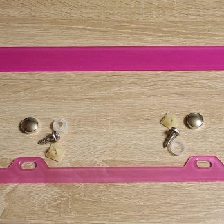 Pink License Plate Frame with Screw Assembly