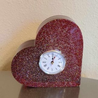 Red Heart Table Clock