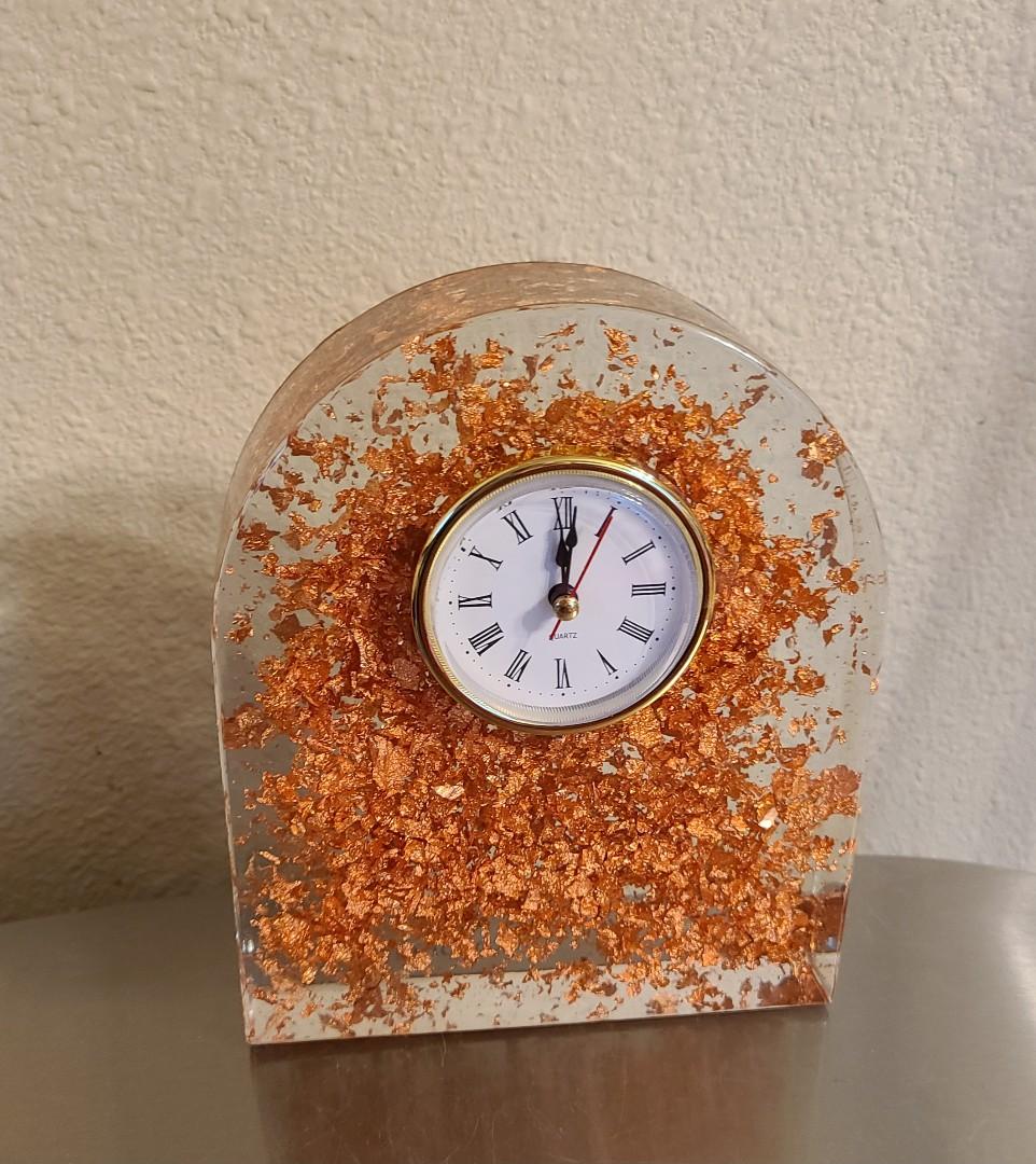 Rose Gold Leaf Arch Clock - Image 2