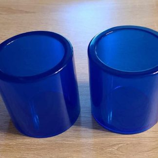 Two Blue Crystal Drinking Cups