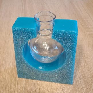 Turquoise Crystal Two-Piece Vase