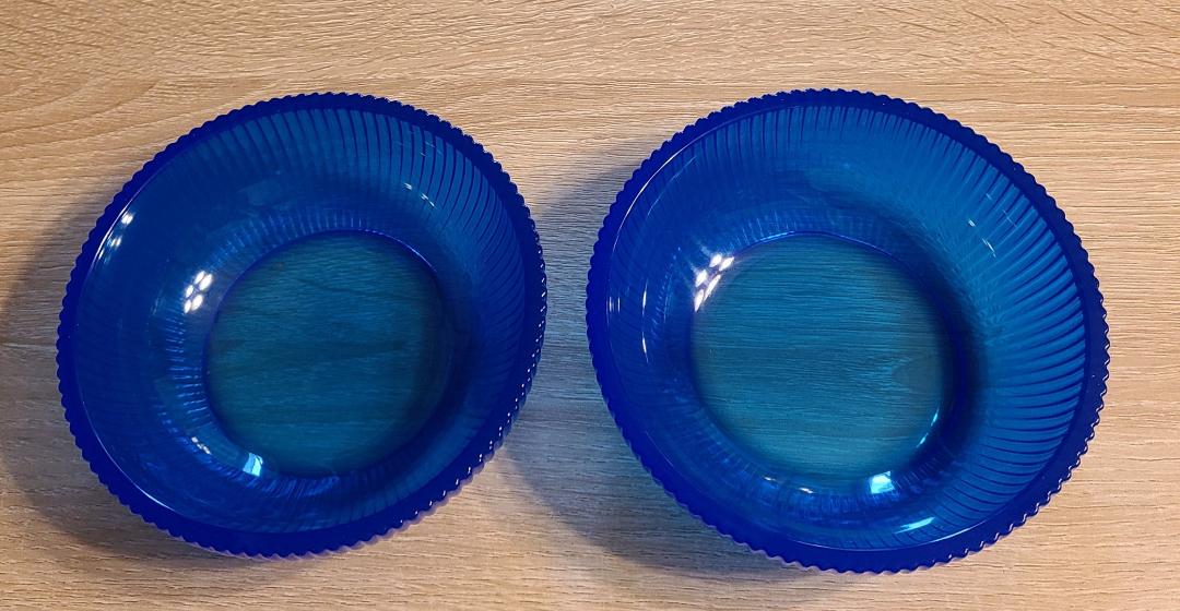 Two Blue Crystal Cereal Bowls - Image 2