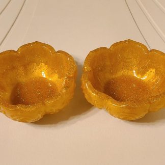 Two Gold Flower Bowls