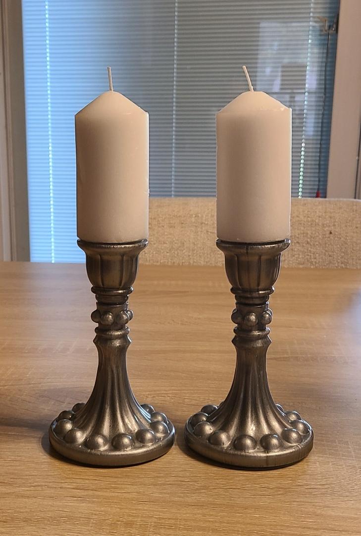 Two Silver Medium Candle Holders - Image 5