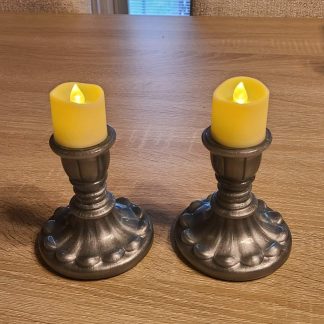 Two Small Silver Candle Holders