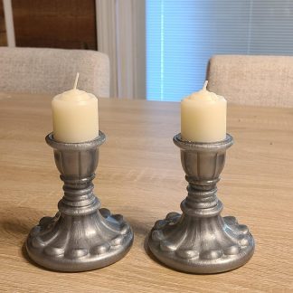 Two Small Silver Candle Holders