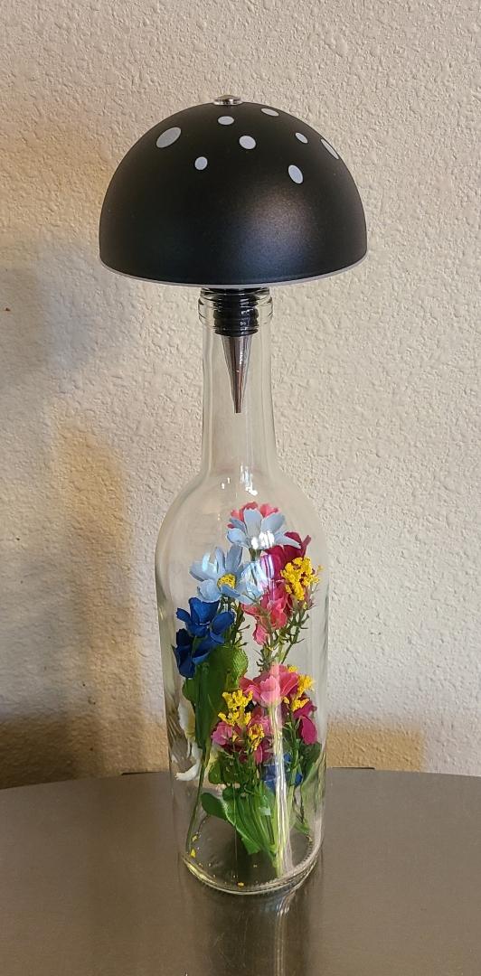 Wine Bottle Beatle Bug Table Lamp-Black - Image 2