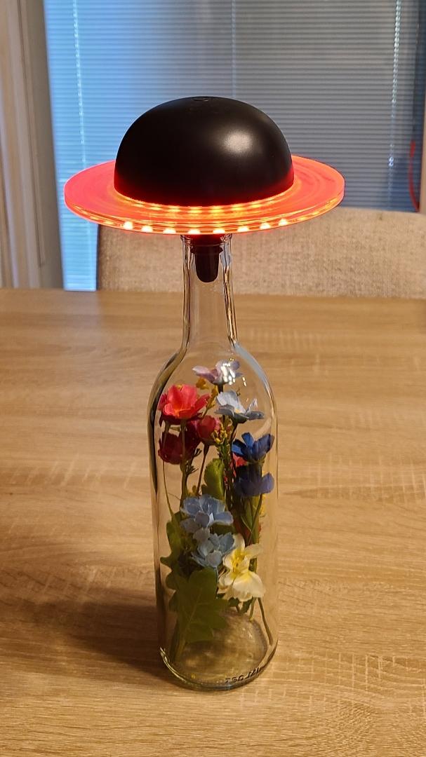 Wine Bottle Black Planet Table Lamp-with Remote - Image 9