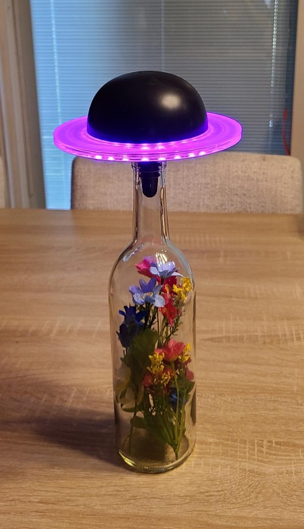 Wine Bottle Black Planet Table Lamp-with Remote - Image 6
