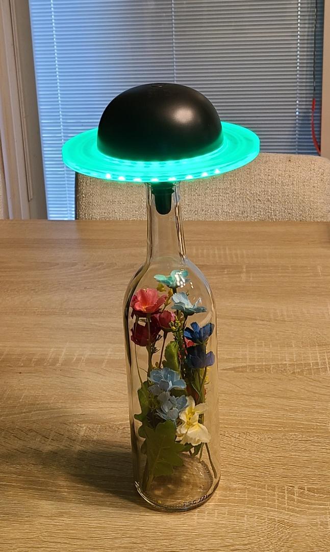 Wine Bottle Black Planet Table Lamp-with Remote - Image 7