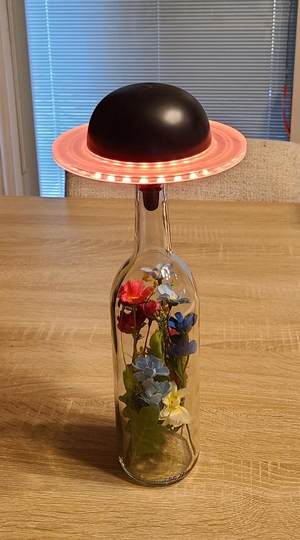 Wine Bottle Black Planet Table Lamp-with Remote - Image 8