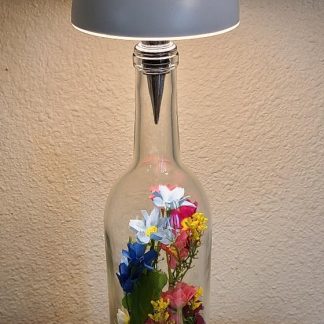Wine Bottle Beatle Bug Table Lamp-White