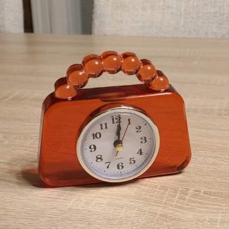 Transparent Red Girls Purse Clock