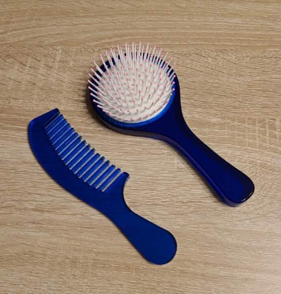 Hairbrush and Comb Set-Royal Blue