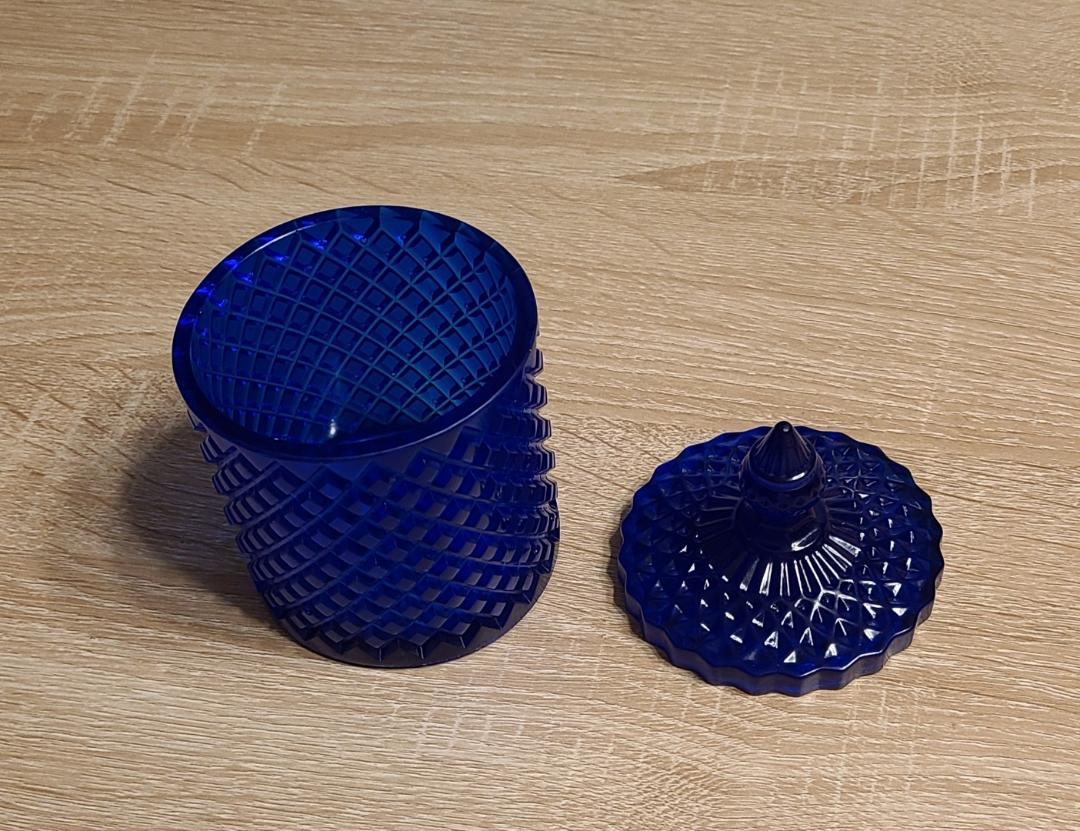Royal Blue Fancy Jar with Lid - Image 3