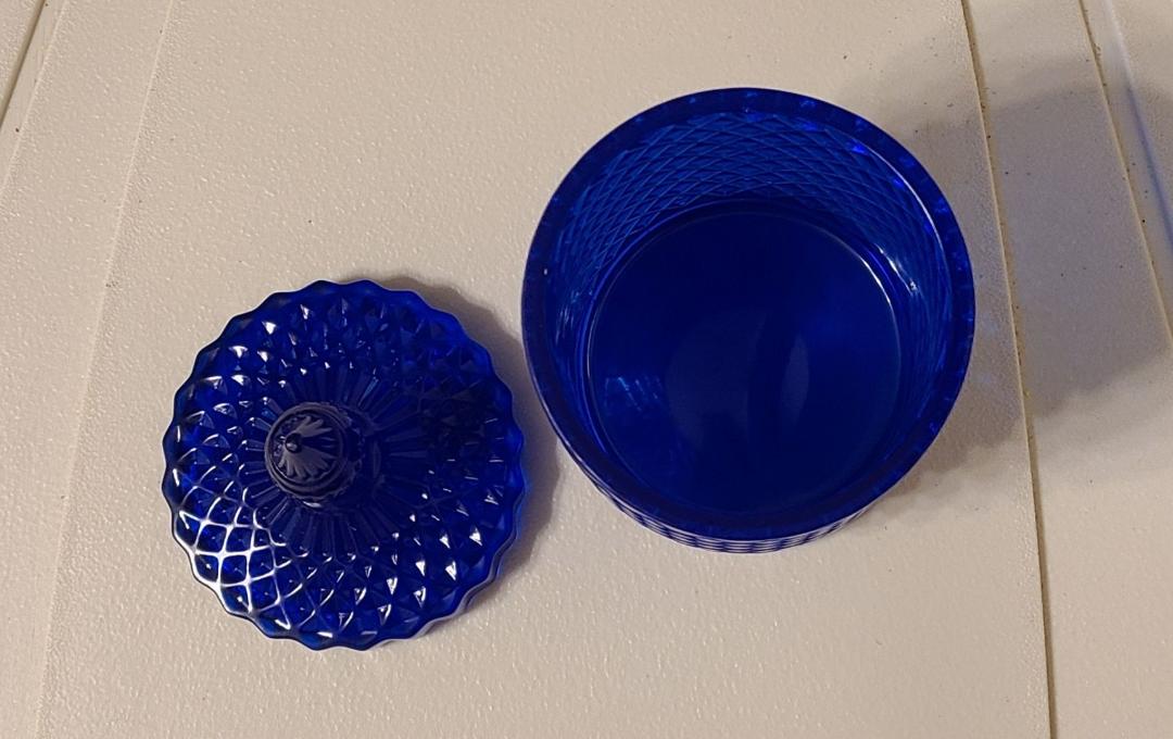 Royal Blue Fancy Jar with Lid - Image 4